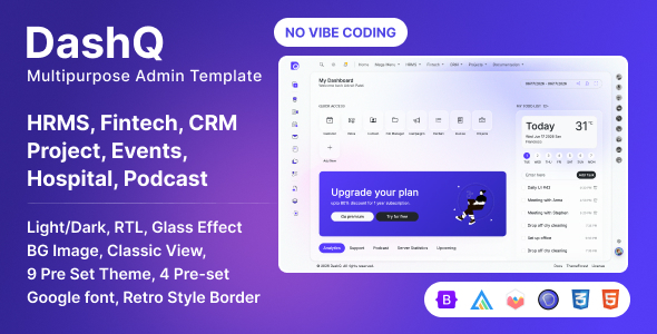 DashQ - Bootstrap HTML Admin Dashboard Template