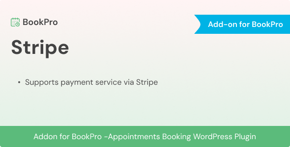 Stripe Payment Gateway Add-on for BookPro Plugin