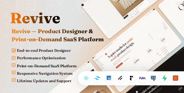 Revive — Product Designer & Print-on-Demand SaaS Platform JS Script