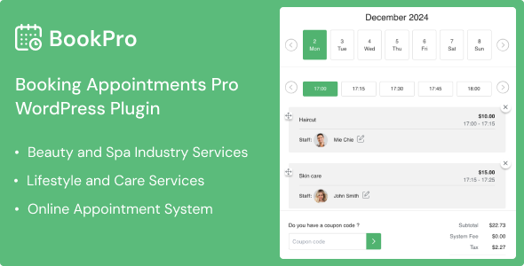 BookPro - Appointment Booking & Beauty Salon Scheduling for WordPress