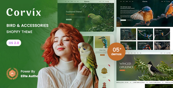 Corvix - Bird & Accessories Store Shopify 2.0 Theme