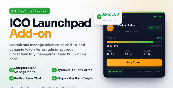 Tradexpro ICO Launchpad - Initial Token Offering Addon