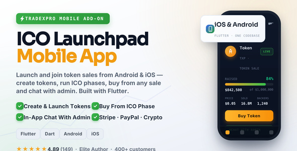 Tradexpro ICO - Initial Token Offering Mobile Addons