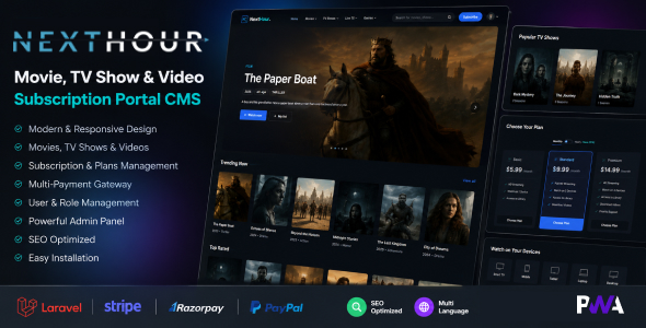Next Hour | Movie Tv Show and Video Subscription Portal Cms