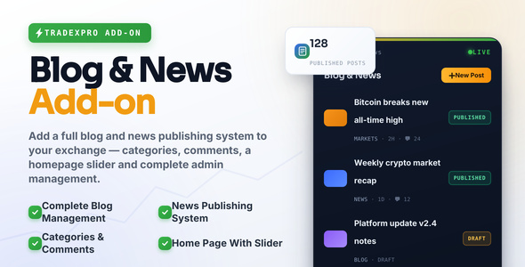Tradexpro - Blog News Addon