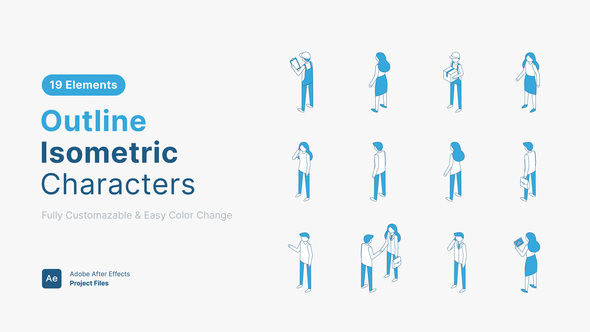 Outline Isometric Characters