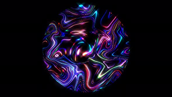 circle shape of dots wave motion, colorful, on black background