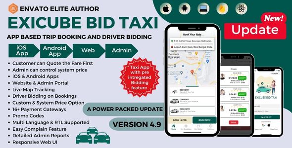 Exicube Bid Taxi App