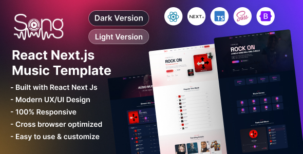 Song – React Next.js Music Template