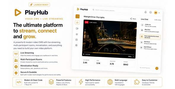 PlayHub – The Ultimate PHP Video CMS & Live Streaming Platform