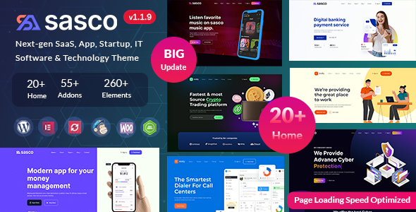 Sasco - SaaS WordPress Theme for Startups & Technology