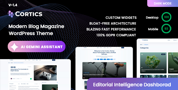 Cortics - Modern Thematic Blog & Magazine WordPress Theme