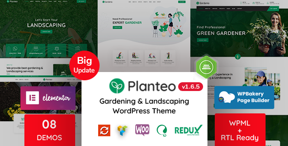 Planteo - Gardening and Landscaping WordPress Theme