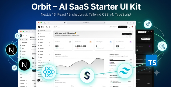 Orbit – AI SaaS Starter UI Kit for Next.js & shadcn/ui