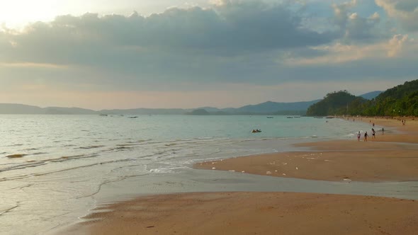 Sunset on the Tropical Beach Krabi Thailand