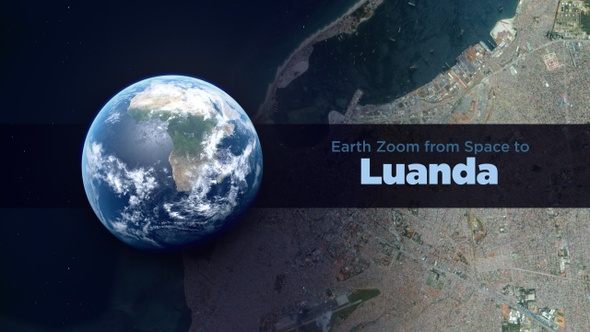 Luanda (Angola) Earth Zoom to the City from Space
