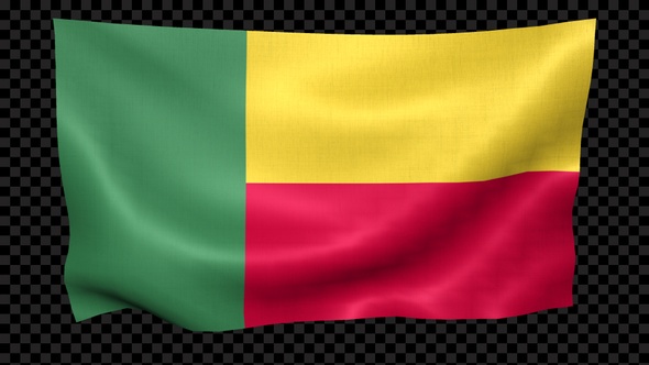 Benin Flag Waving Looped
