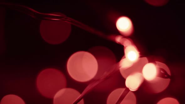 Close-up of christmas lights with bokeh background