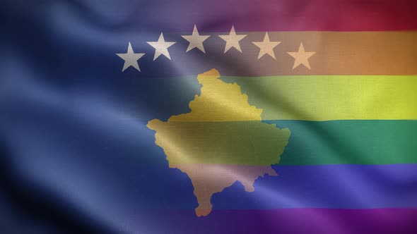 LGBT Kosovo Flag Loop Background 4K