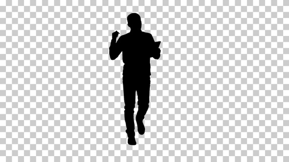 Silhouette Man walking, Alpha Channel