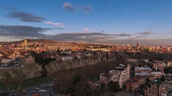 Timelapse shooting of Tbilisi. Georgian Capital Cityscape 2019