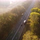 White Truck with Cargo Semi Trailer Moving on Highway Road - VideoHive Item for Sale