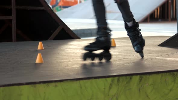 Legs of Inline Skater, Motion.