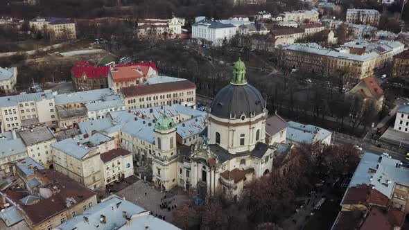 Lviv Ukraine March 2019 Dominican Cathedral in Lviv