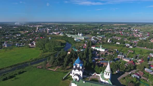 Aerial View on Kremlin in Suzdal Russia