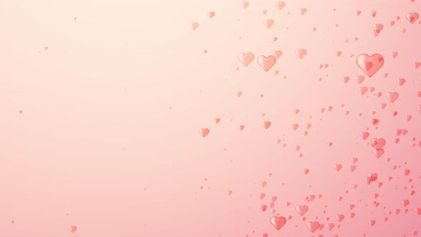 Abstract hearts tunnel on dark pink background.