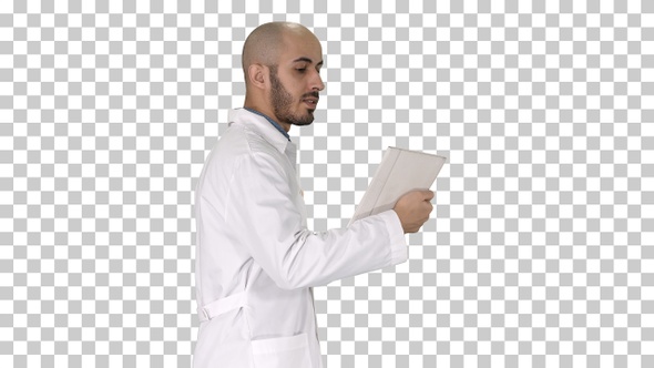 Sincere Doctor Making Video Call to His Patient Walking Alpha