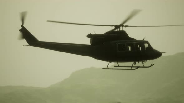 Slow Motion United States Military Helicopter in Vietnam alt