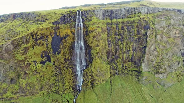 Beautiful Waterfall in East Iceland Close To Seljalandsfoss