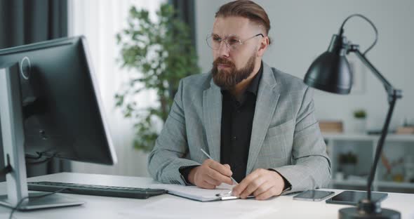 Businessman Working at Office