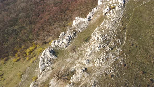 Rocky area in the Czech Republic. South Moravia - Palava, Aerial view