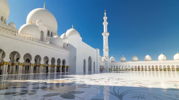 Sheikh Zayed Grand Mosque Timelapse Hyperlapse in Abu Dhabi the Capital City of United Arab Emirates