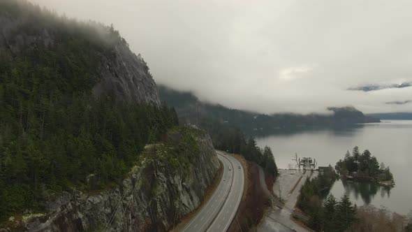 Aerial View of Sea To Sky Highway