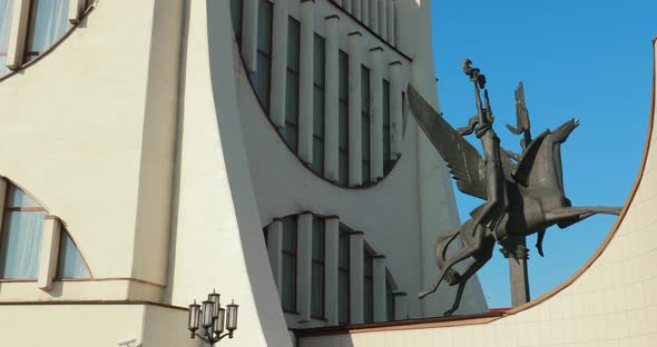 Grodno Belarus  October 16 2019 Grodno Regional Drama Theater In Sunny Autumn Day