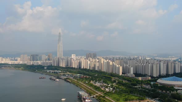 Seoul Jamsil Lotte Tower Building Apartment Complex Road Traffic