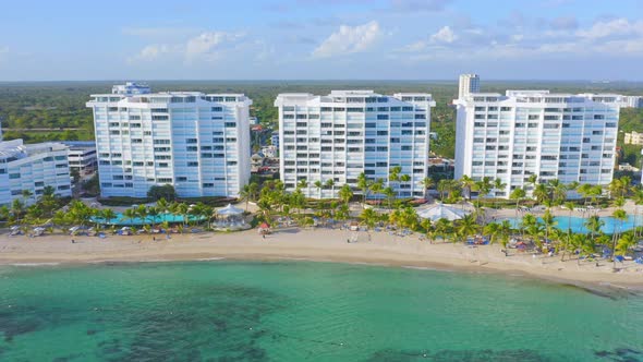 Modern Apartment Buildings By The Beach With Sea View. Marbella In Juan Dolio, Dominican Republic. a