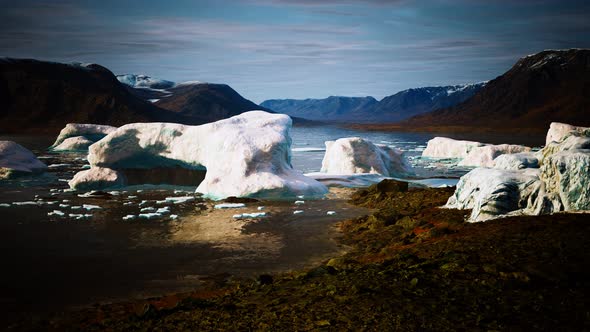 Ice Icebergs in Greenland at Summer