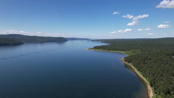 The Angara River is a Major River in Siberia Leaving Lake Baikal Near the Settlement of Listvyanka