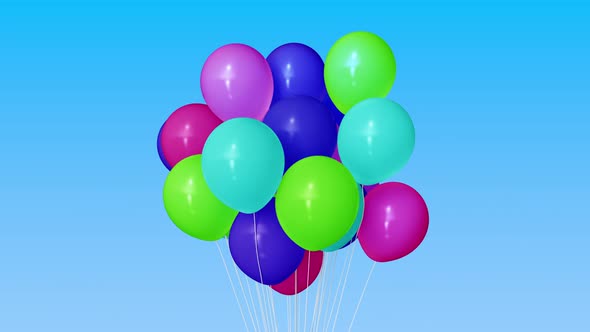 A Bunch of Colorful Helium Balloons
