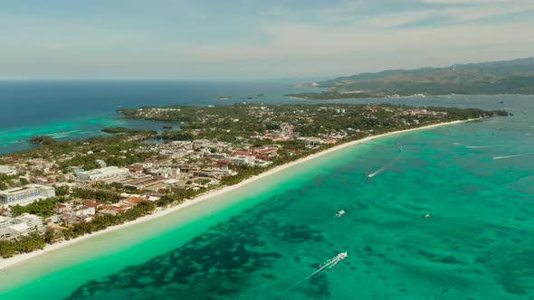 Boracay Island with White Sandy Beach Philippines