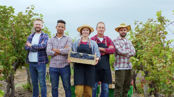 Attractive Group of Farmers Rural Lifestyle Posing