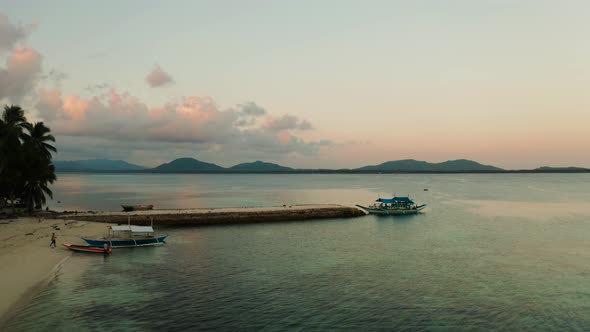 Bay of Tropical Island During Sunrise