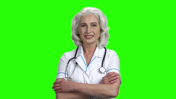 Pretty Medical Doctor Woman on Green Screen