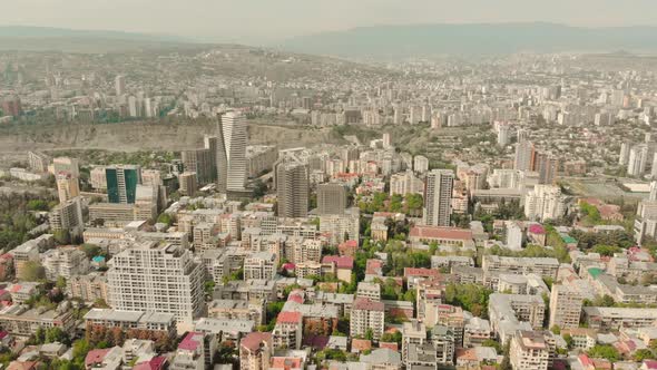 Aerial Tbilisi Vake District Panorama