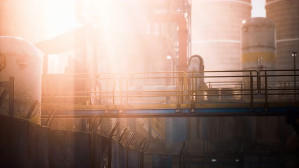 Oil and Gas Refinery at Twilight alt