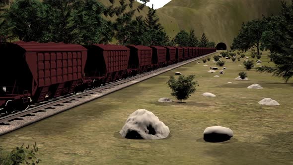 Train logistics, 3D Animated video.